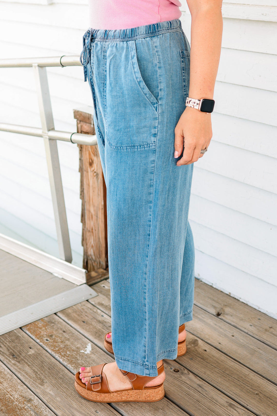 Trish Tencel Cropped Denim Pants