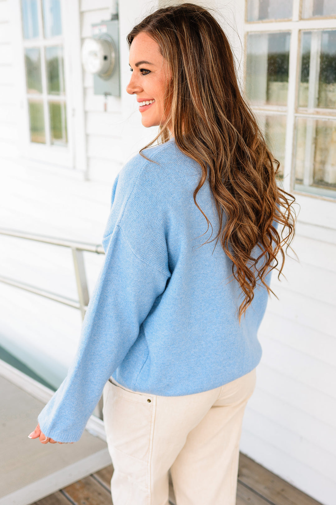 Sadie Sweater Cardigan - Light Blue