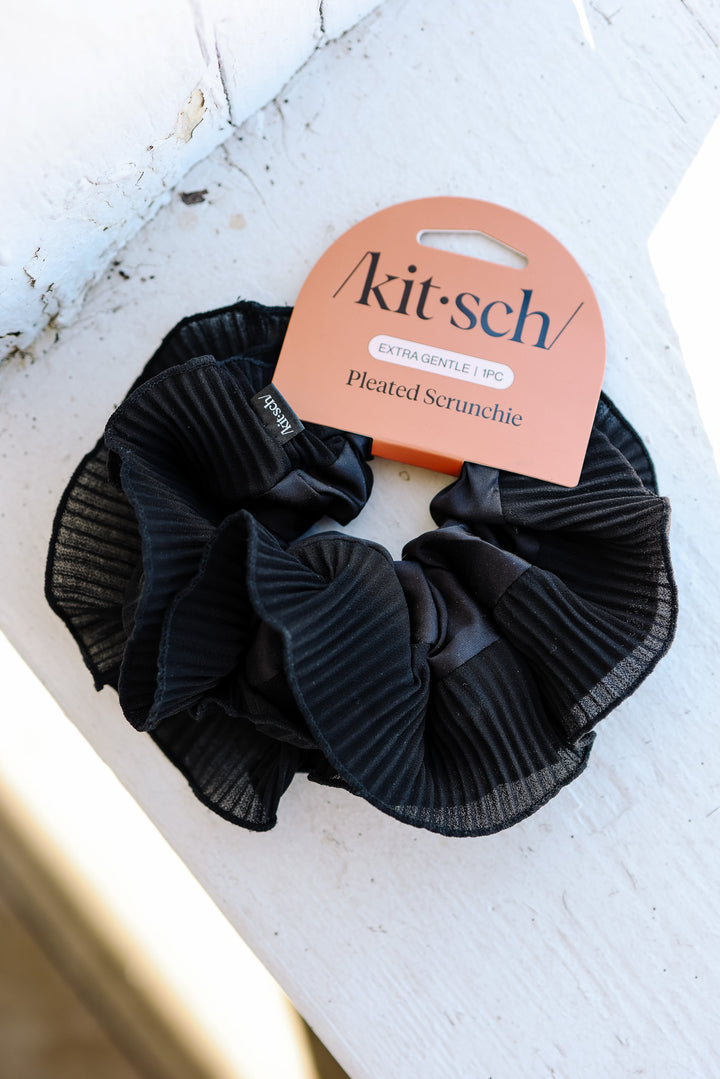 Pleated Scrunchie - Black