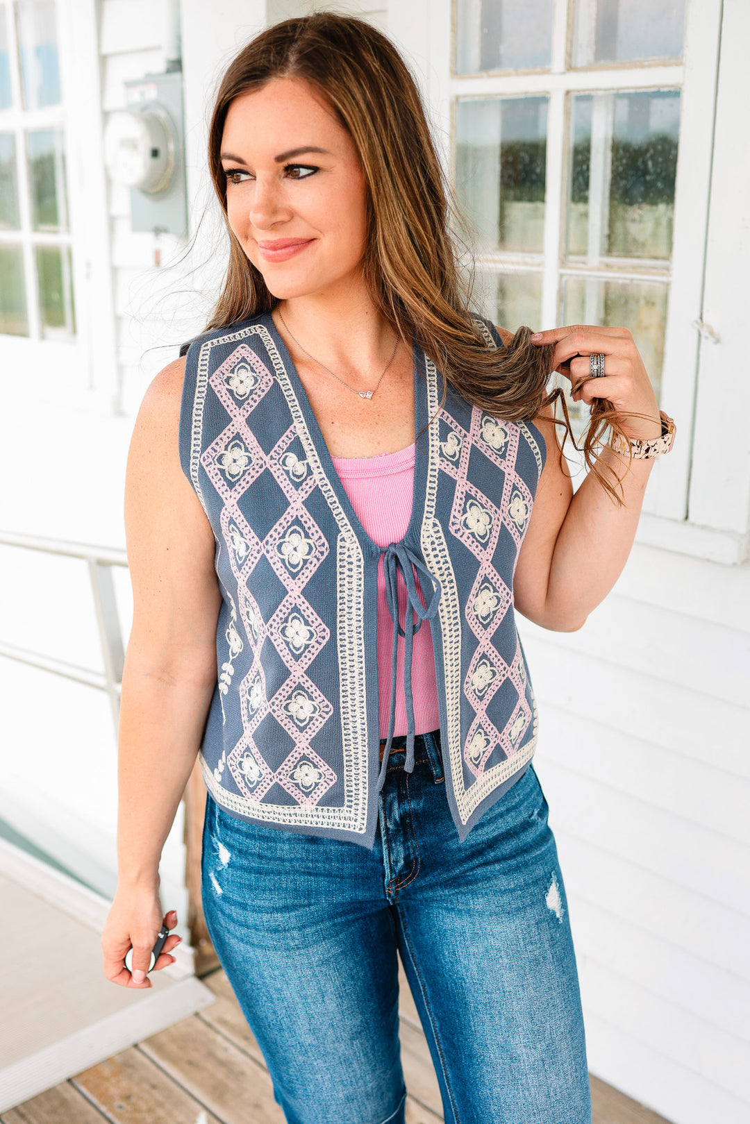 Anika Embroidered Sweater Vest