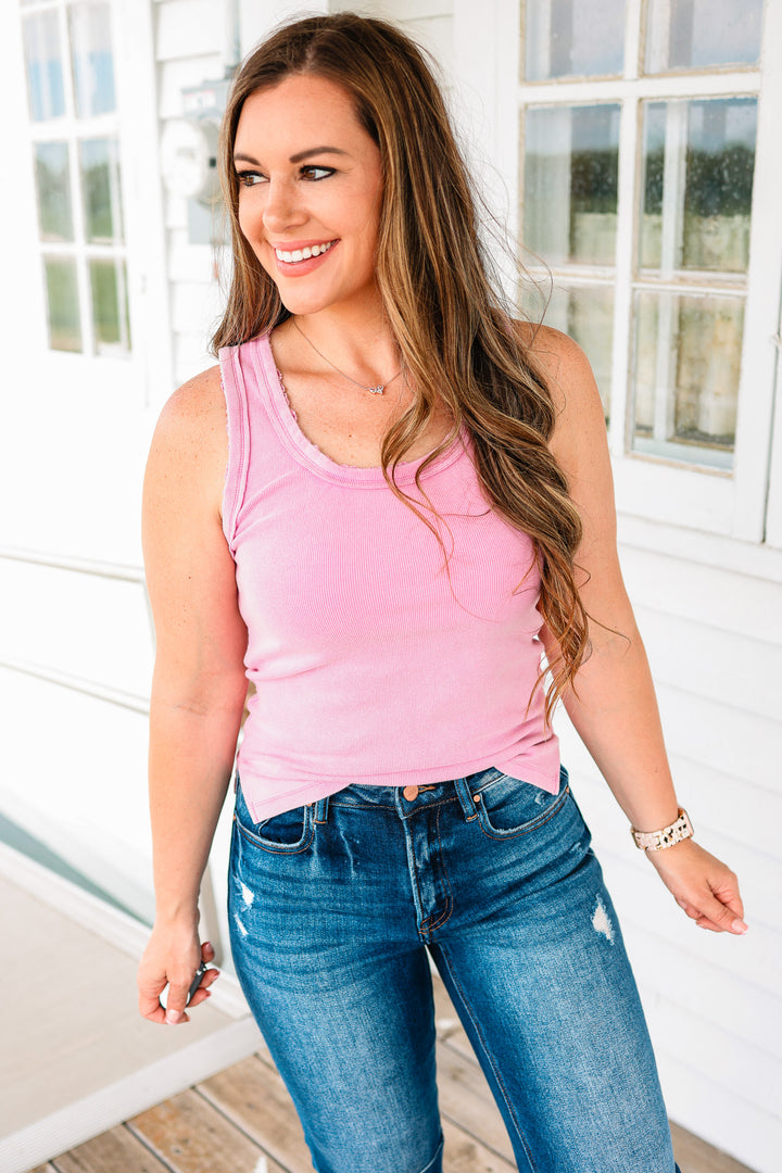 Avery Lace Detail Scoop Neck Tank