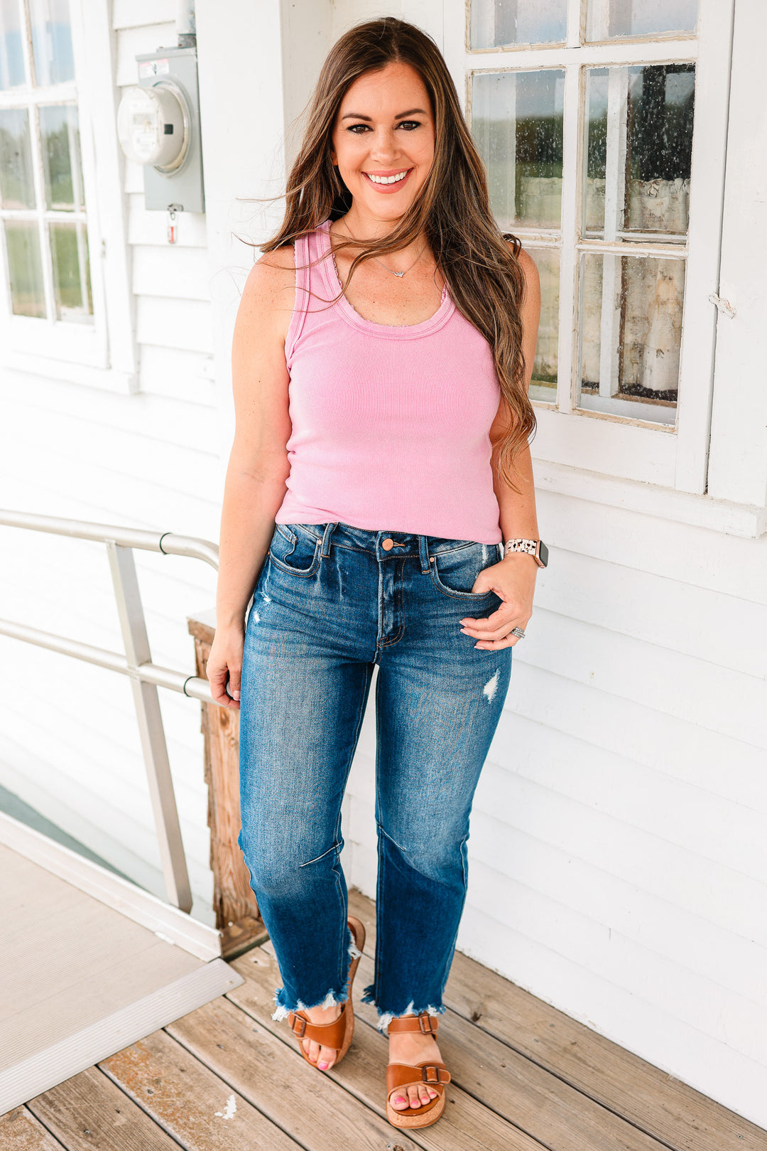 Avery Lace Detail Scoop Neck Tank