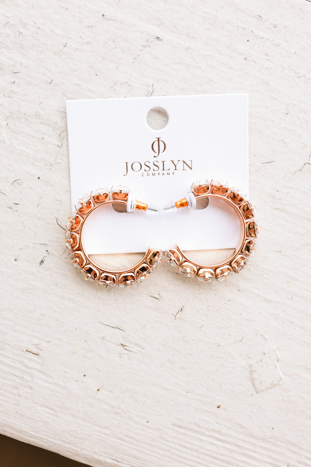 Crystal-Encrusted Gold Hoop Earrings