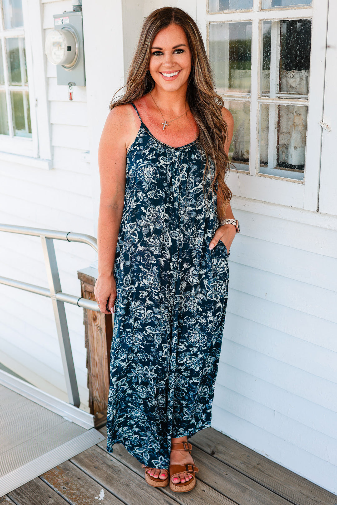 Dottie Floral Beaded Cami Jumpsuit