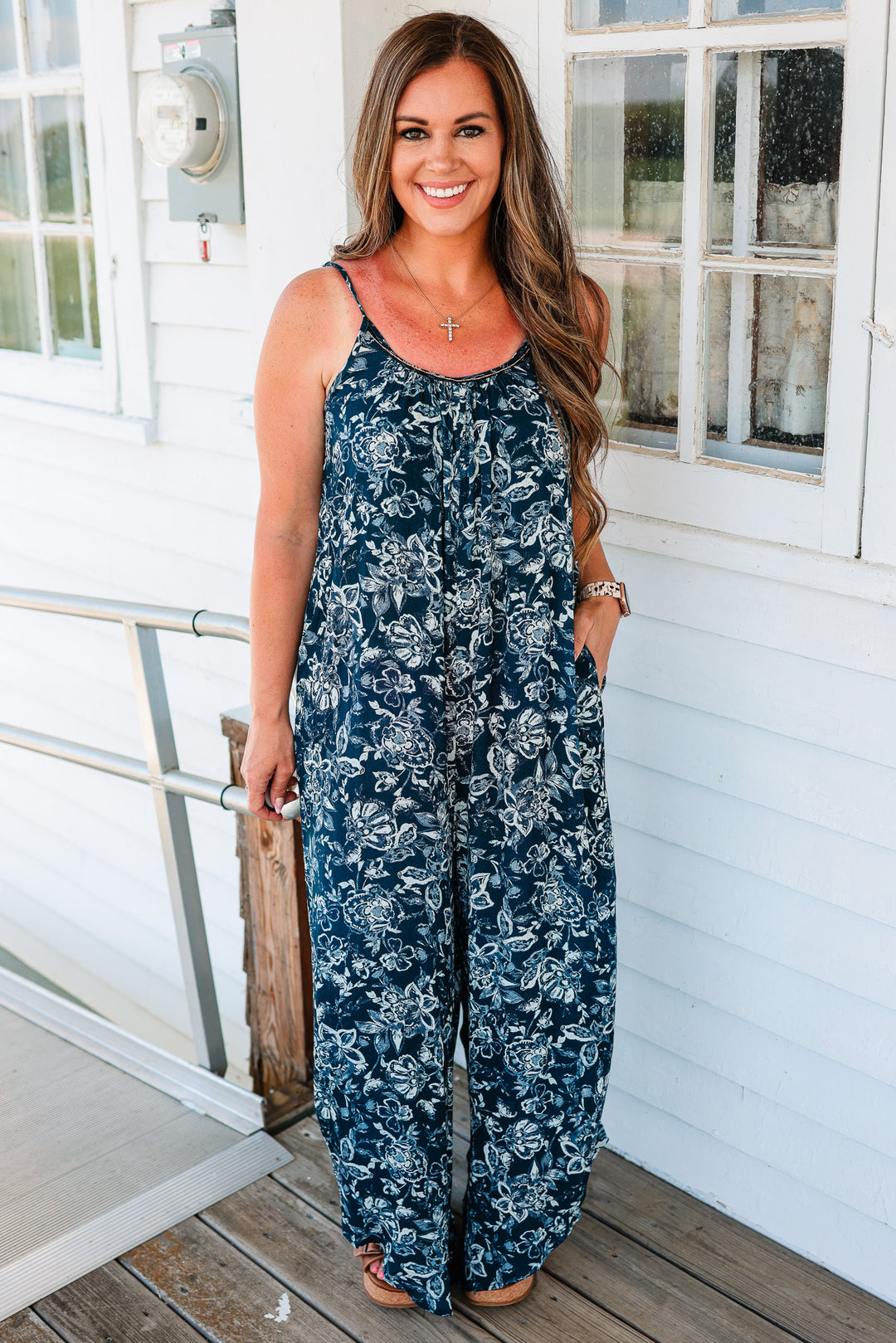 Dottie Floral Beaded Cami Jumpsuit