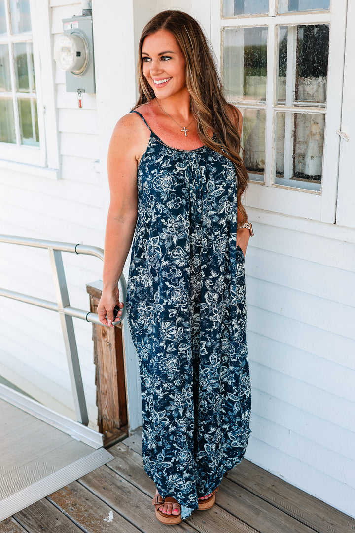 Dottie Floral Beaded Cami Jumpsuit