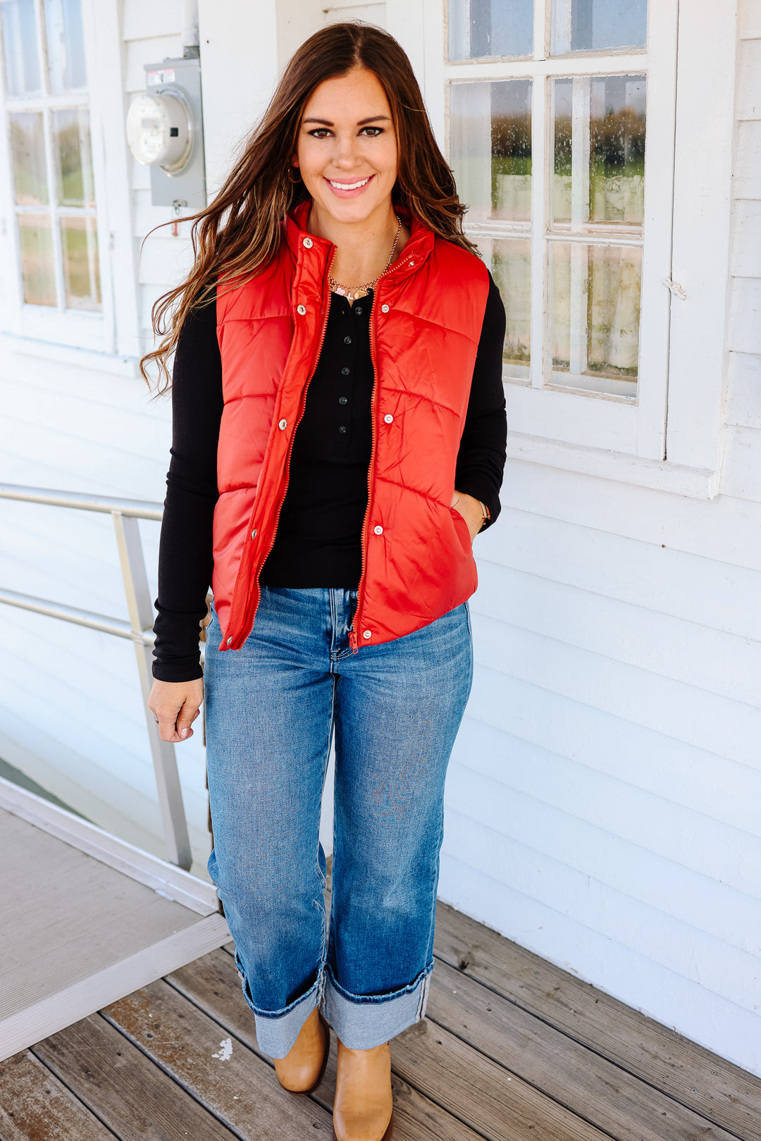 Wren Puffer Vest - Rust