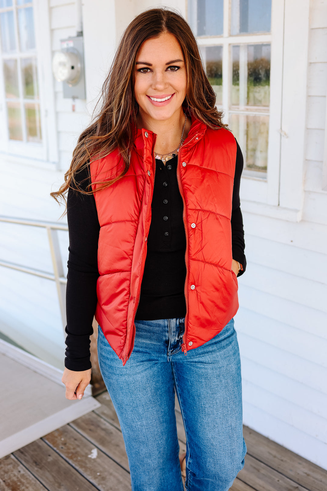 Wren Puffer Vest - Rust