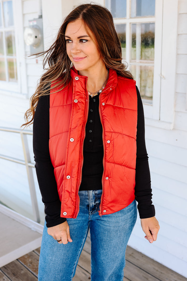 Wren Puffer Vest - Rust
