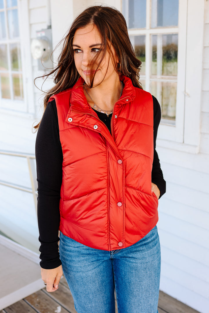 Wren Puffer Vest - Rust