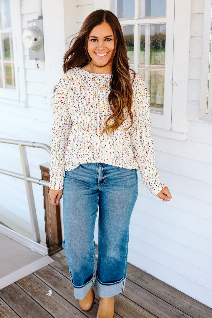 Posey Speckled Sweater - Ivory