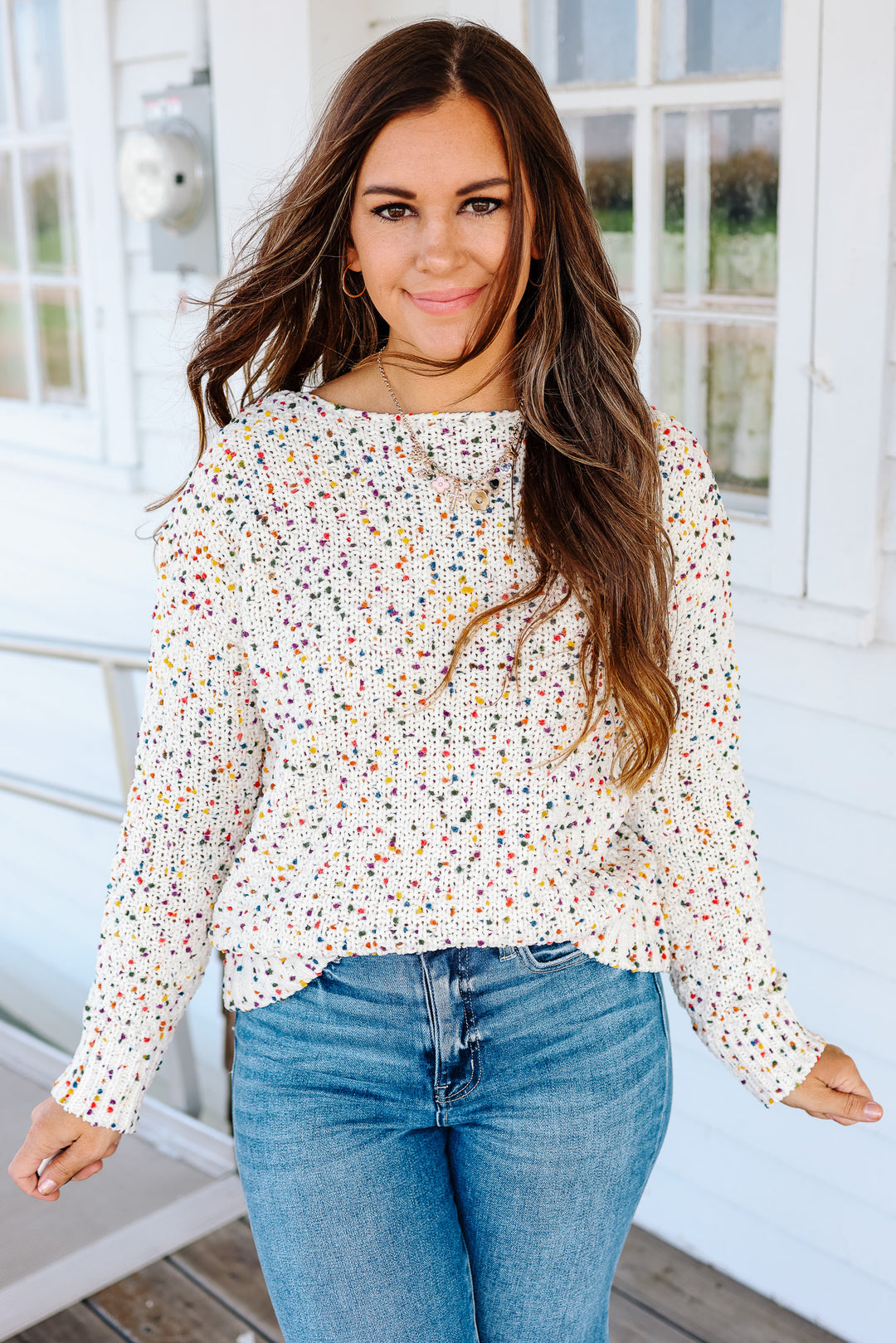 Posey Speckled Sweater - Ivory