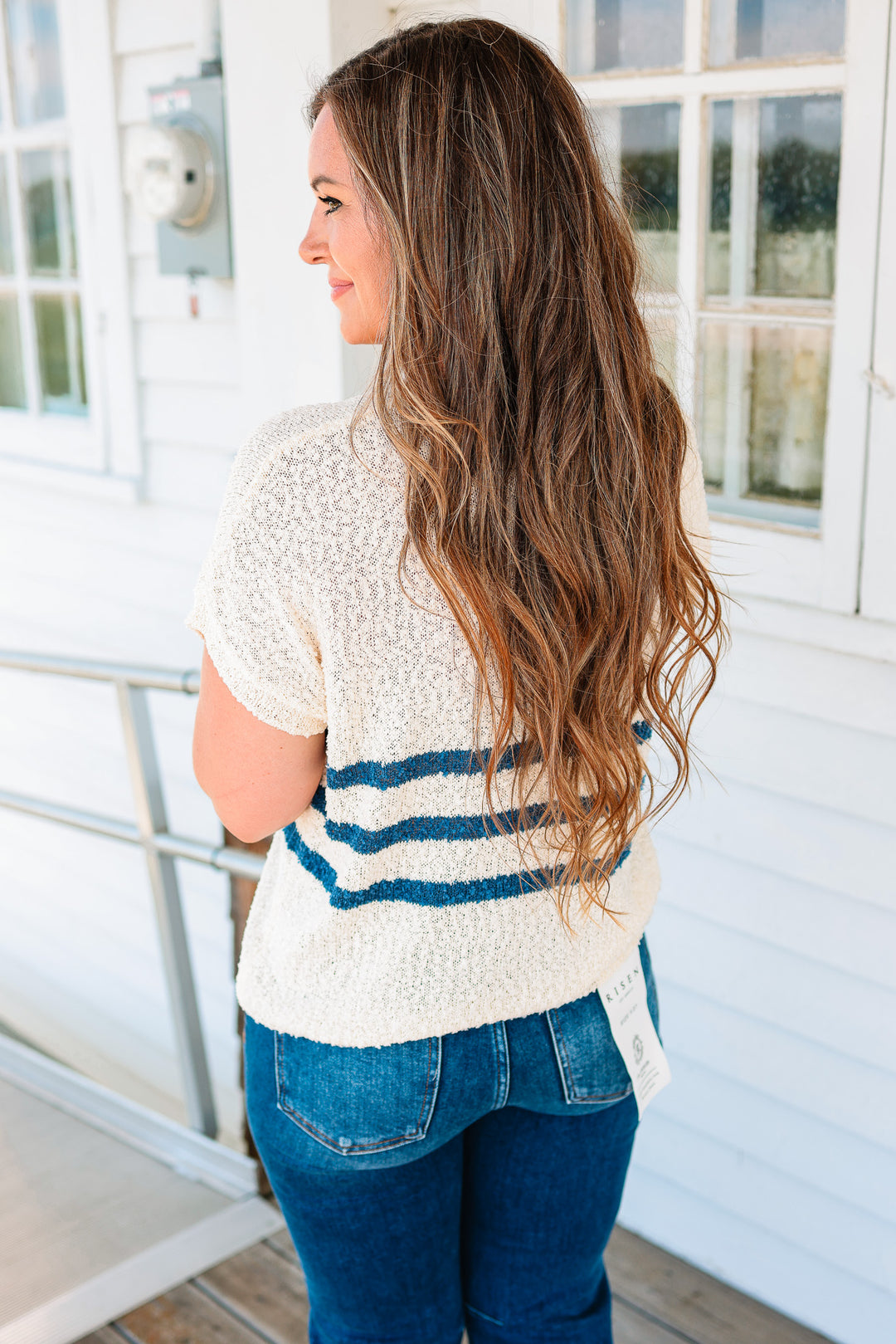 Serena Striped Button Down Vest