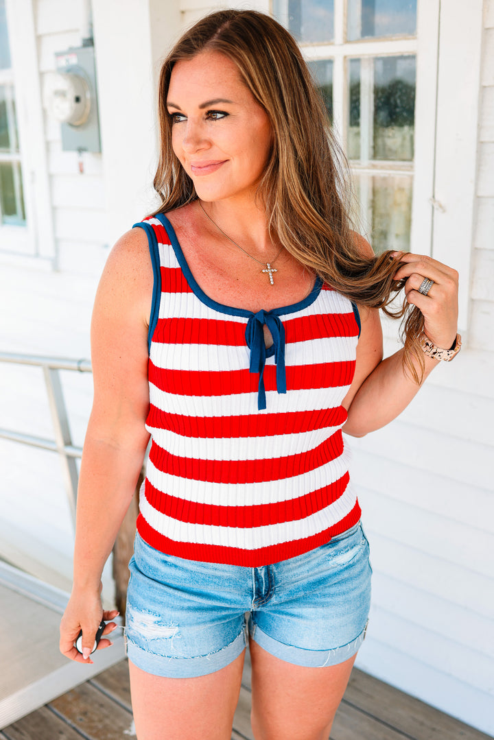 Presley Tie-Front Sweater Tank