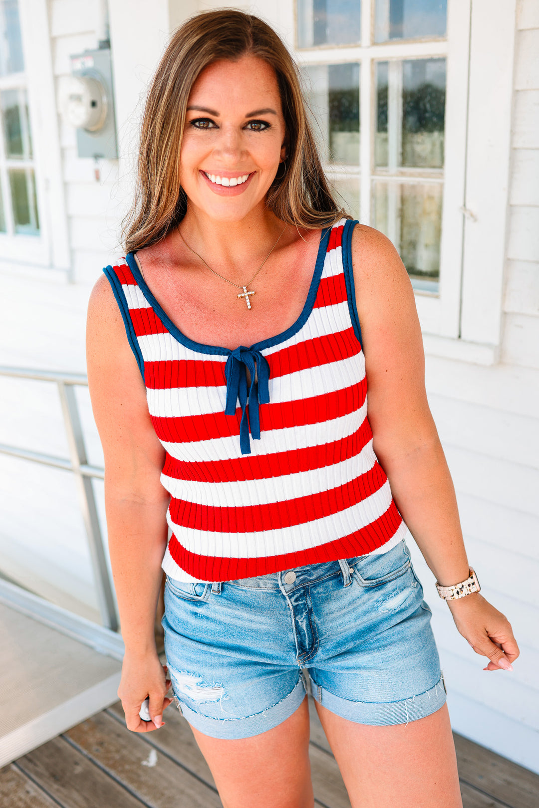 Presley Tie-Front Sweater Tank