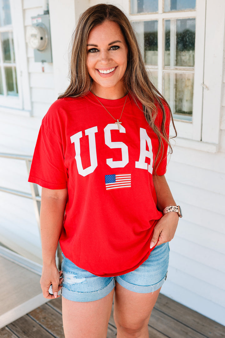 Classic USA Graphic Tee - Red