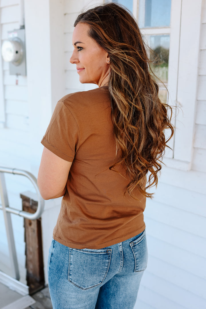 Andi Crewneck T-Shirt - Bronze Brown