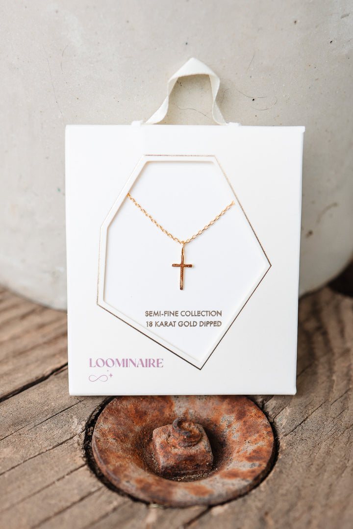 Gold Minimal Cross Pendant Necklace | Classic Style