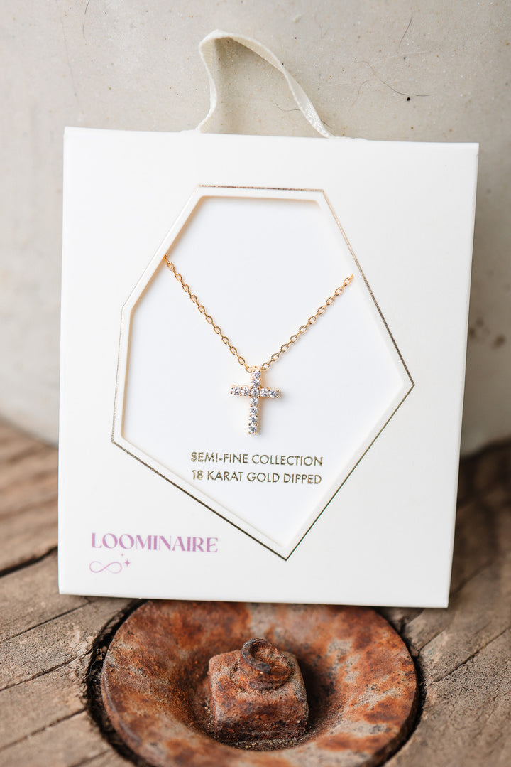 Gold Minimal Cross Pendant Necklace | Classic Style