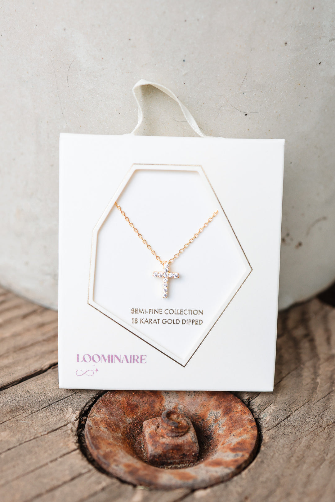 Gold Dipped Cross Pendant Necklace | Dainty CZ