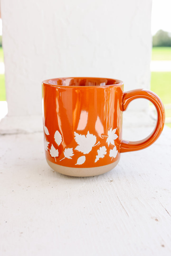 Fall Leaves Stoneware Coffee Mug