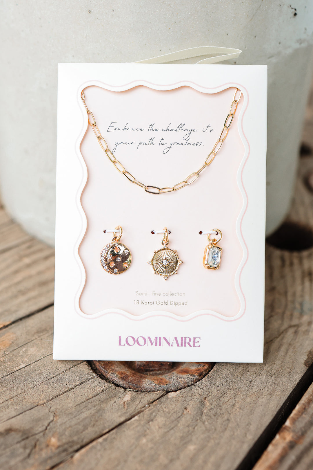 Gold Dipped Celestial Charm Necklace Set | Interchangeable Pendants