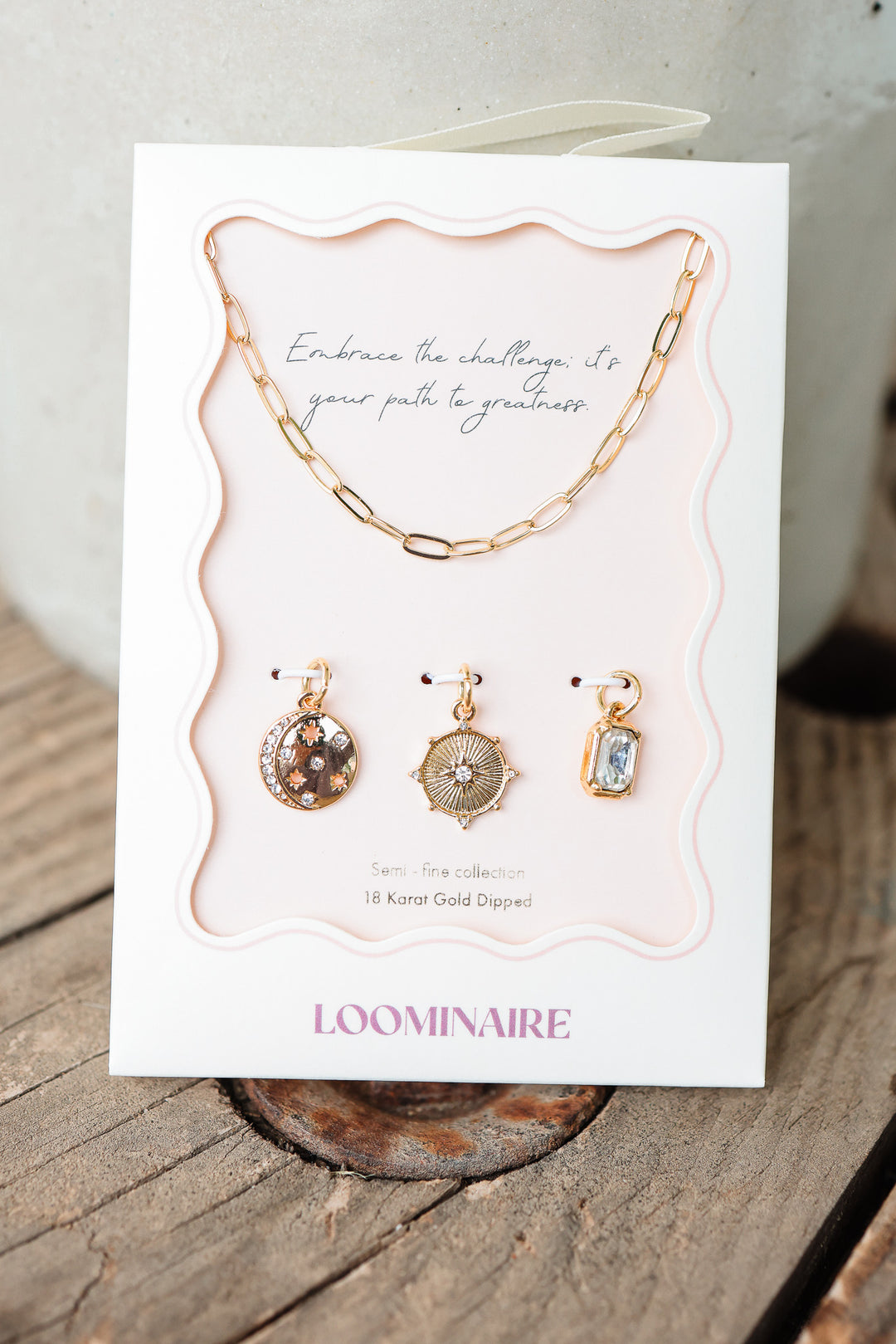 Gold Dipped Celestial Charm Necklace Set | Interchangeable Pendants