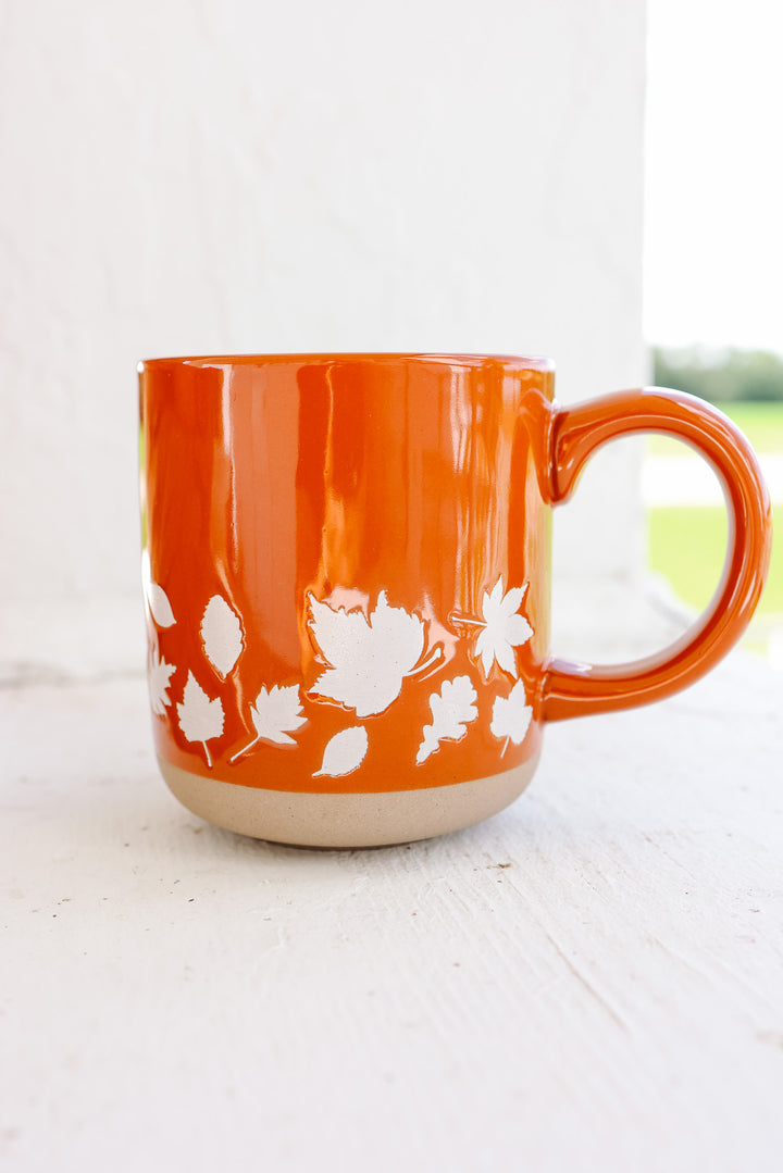 Fall Leaves Stoneware Coffee Mug
