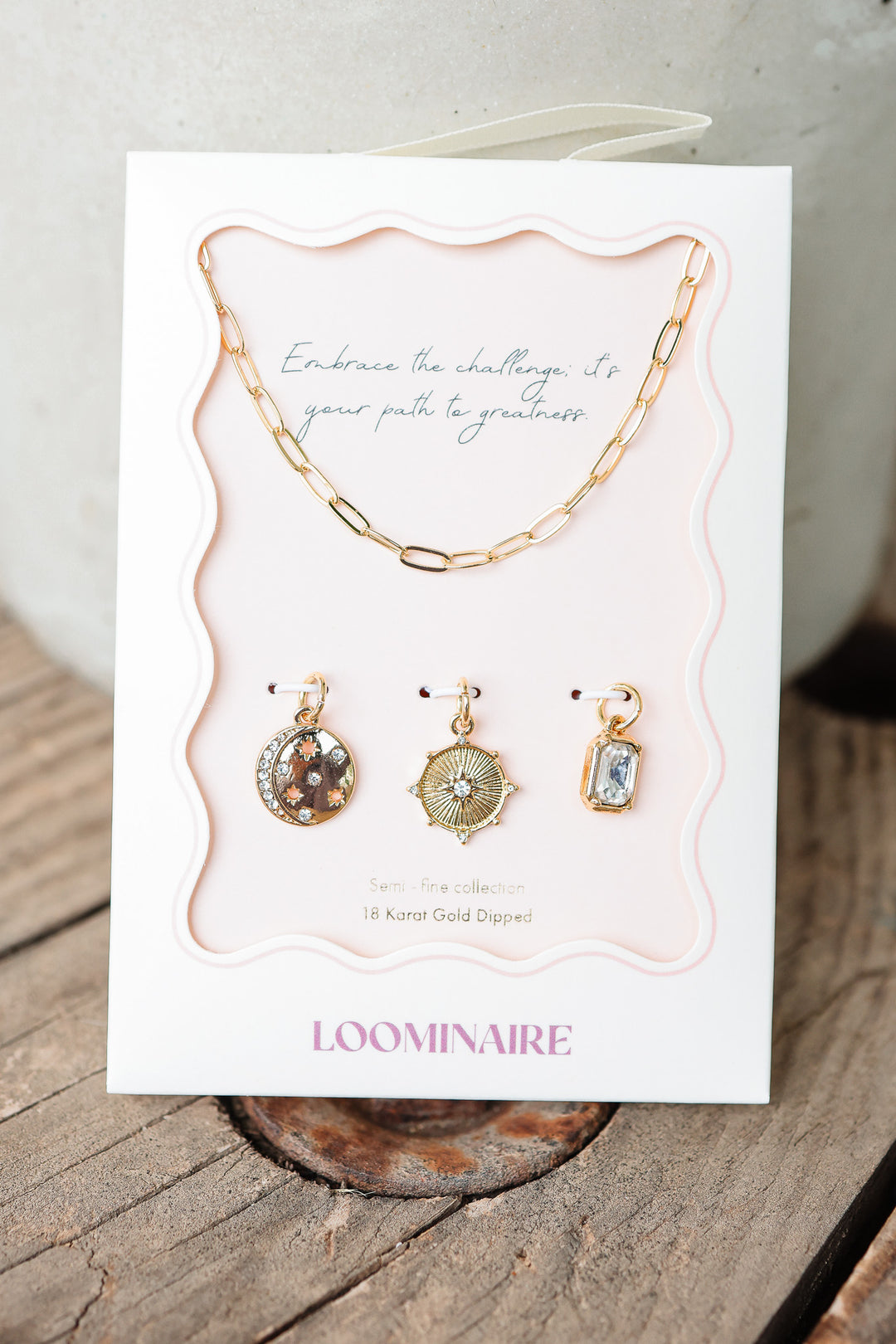 Gold Dipped Celestial Charm Necklace Set | Interchangeable Pendants