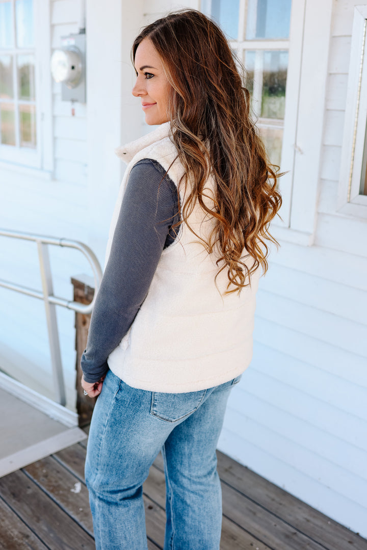 Teddy Fleece Vest - Cream