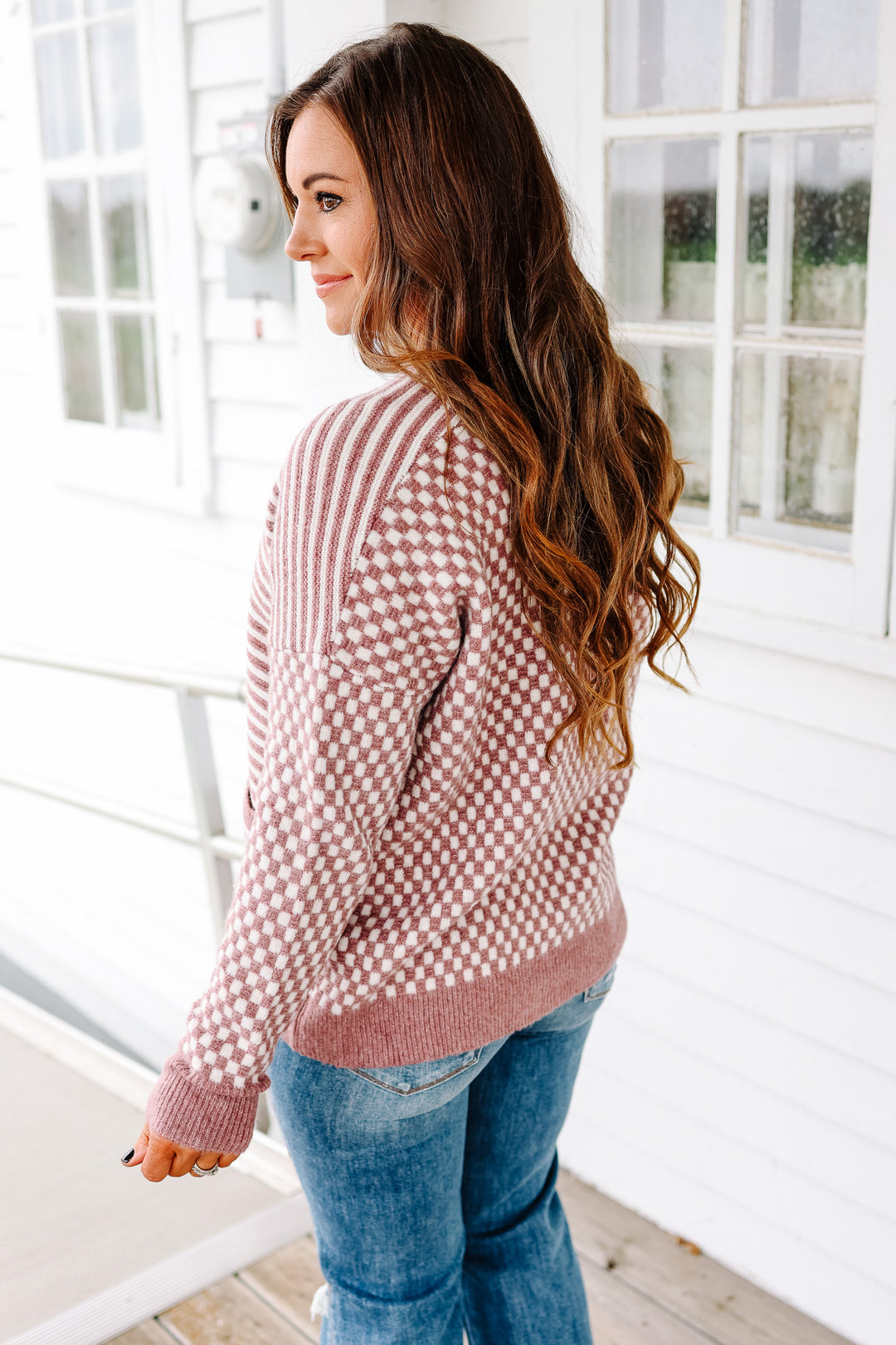 Eden Checkers and Stripes Cardigan - Lavender