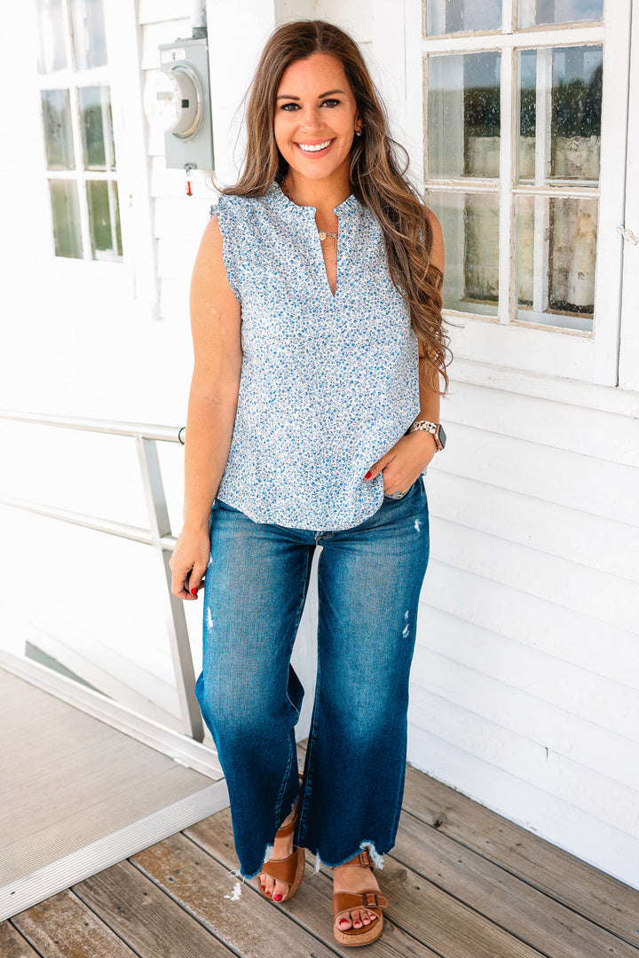Shelby Floral Print Cotton Poplin Top