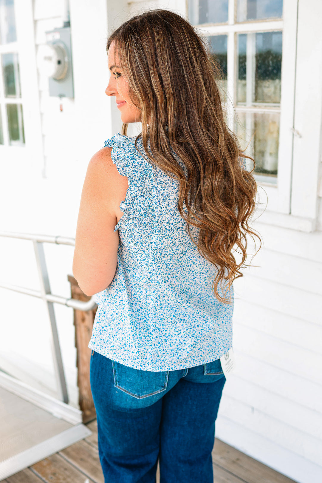 Shelby Floral Print Cotton Poplin Top