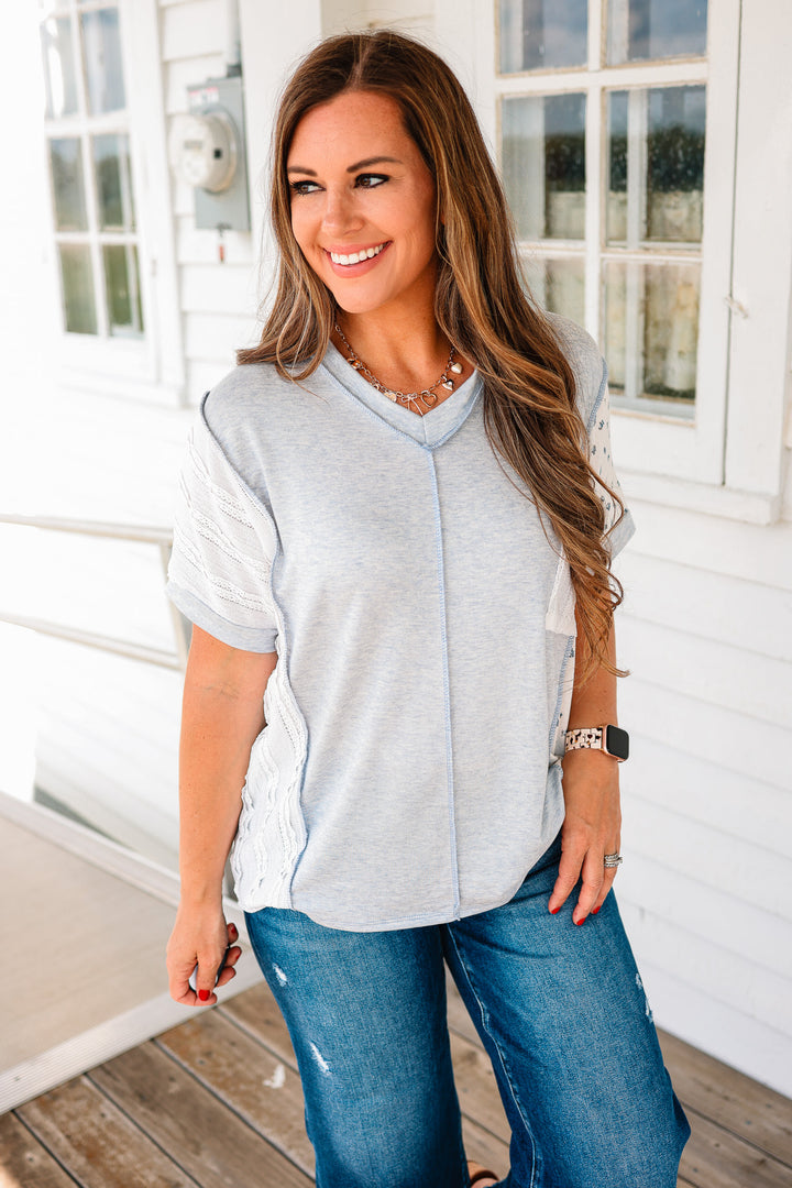 Valerie Mixed Fabric Patchwork Top