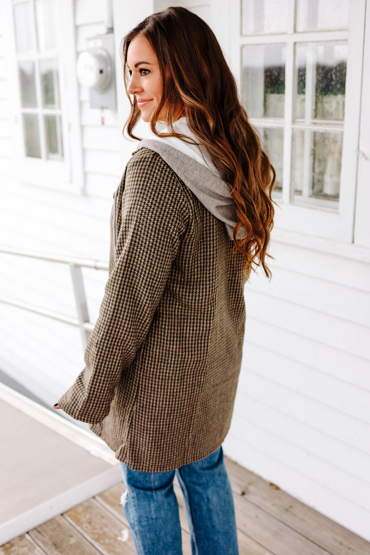 Teagan Detachable Hoodie Coat - Forest Green