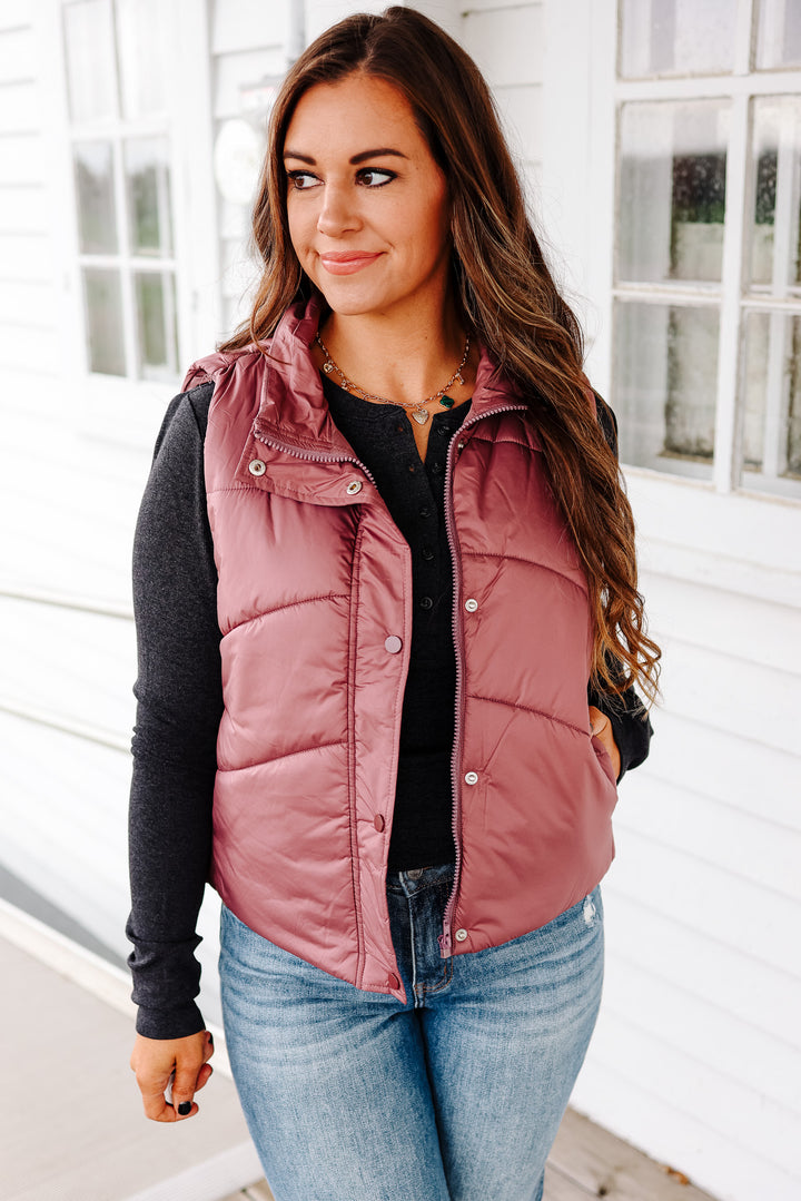 Wren Puffer Vest - Marsala