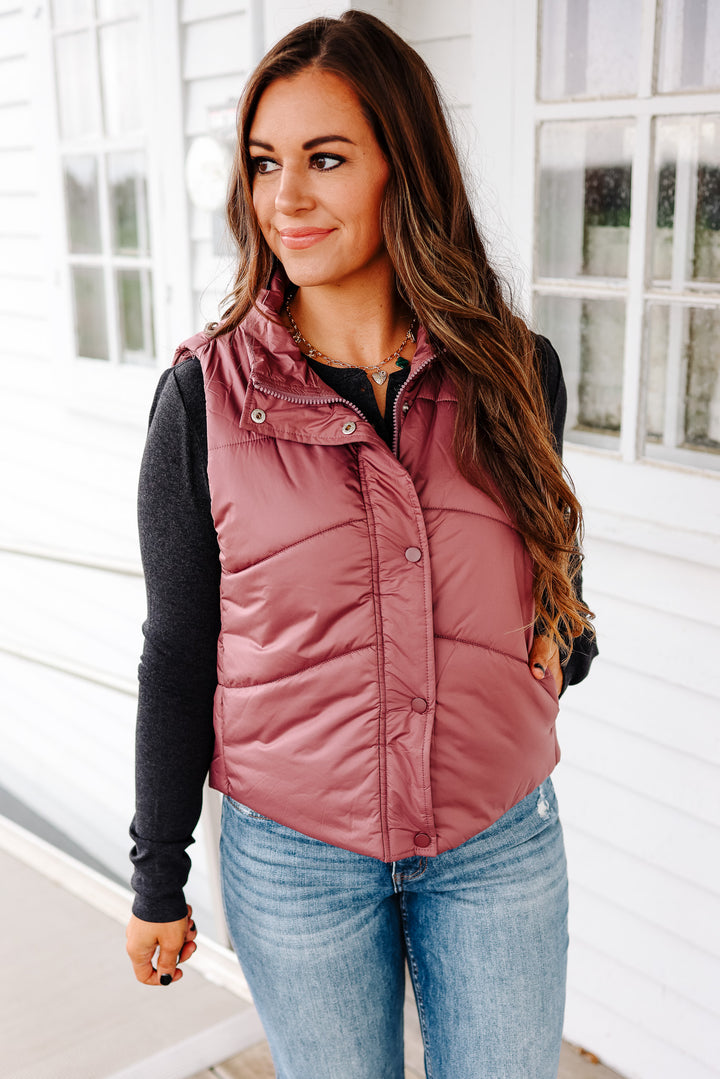 Wren Puffer Vest - Marsala