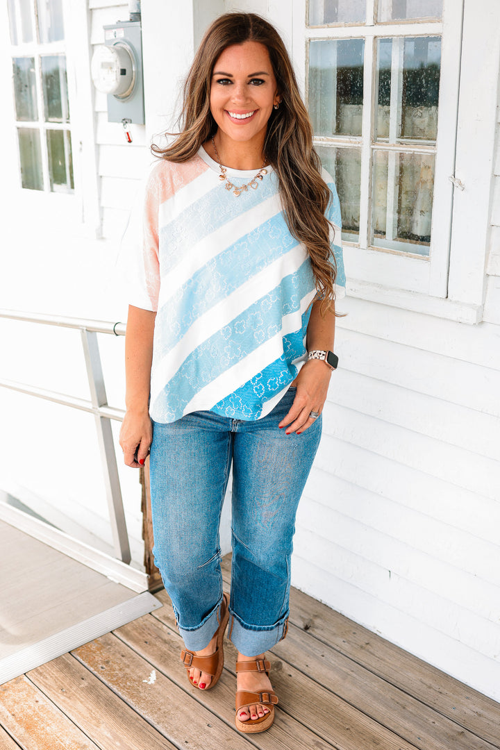 Striped Vintage Flower Tee