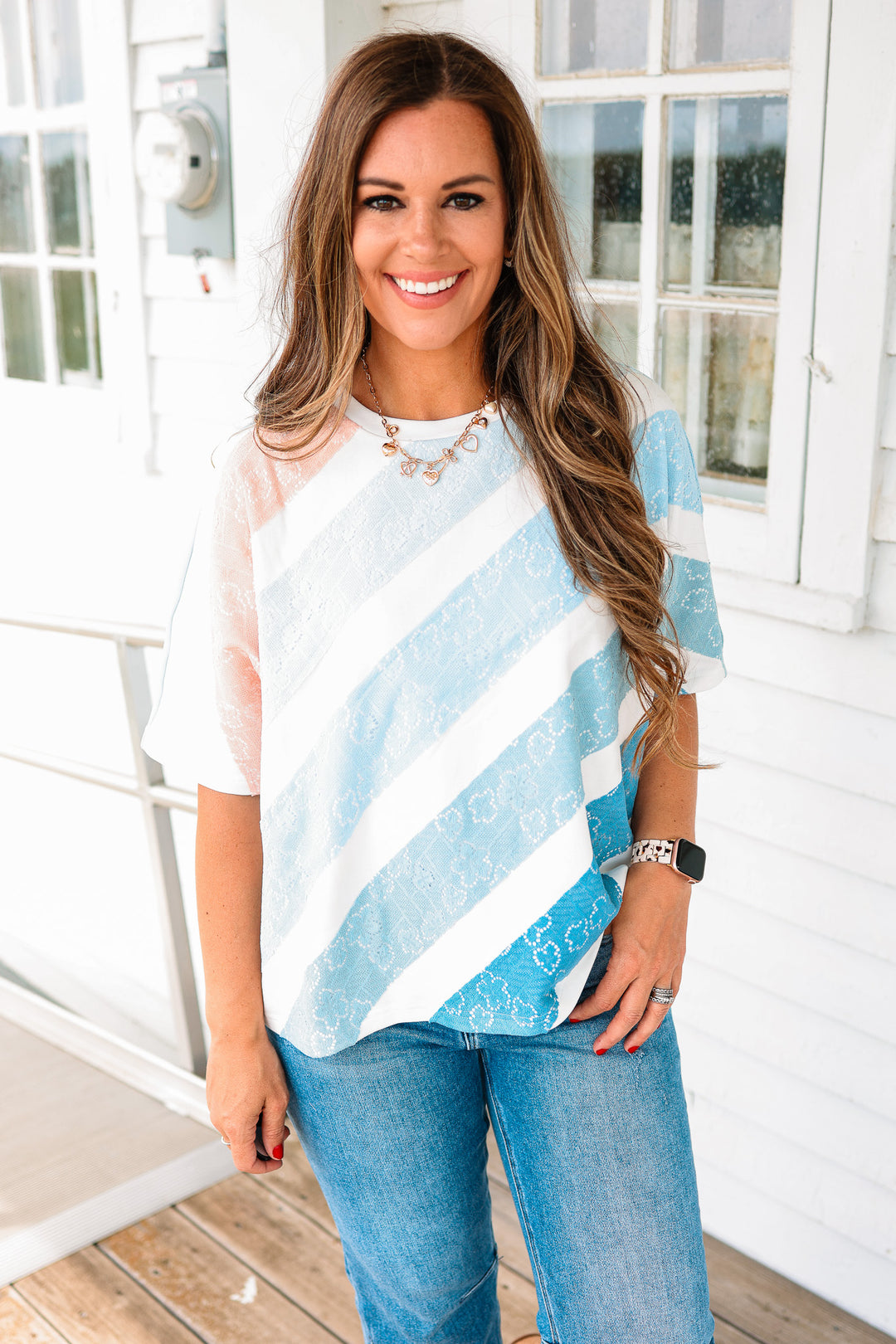 Striped Vintage Flower Tee