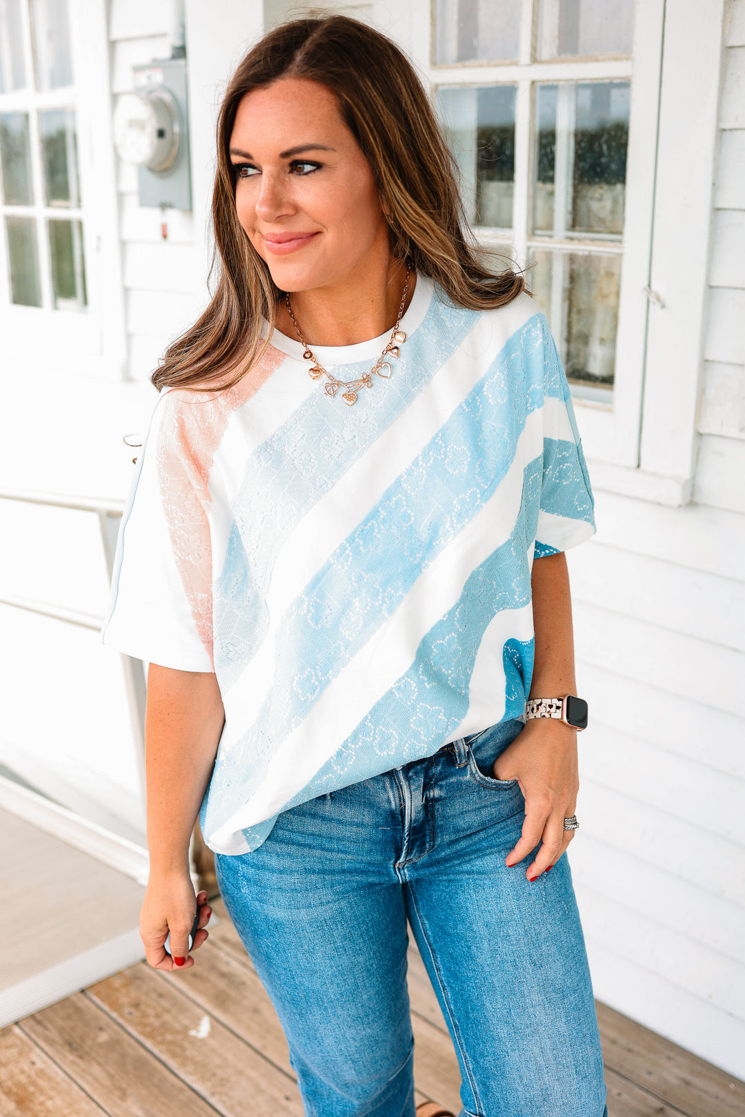Striped Vintage Flower Tee