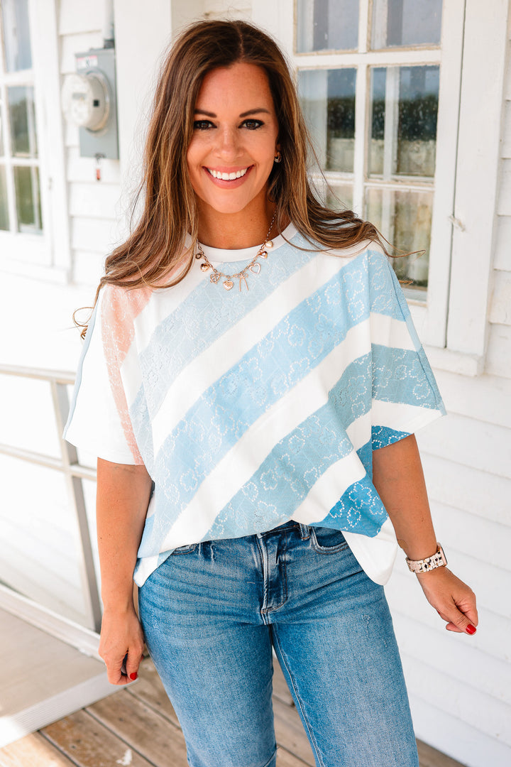 Striped Vintage Flower Tee