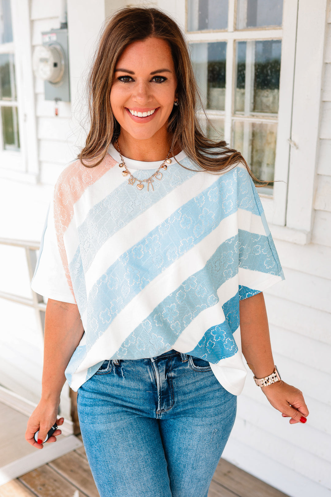 Striped Vintage Flower Tee