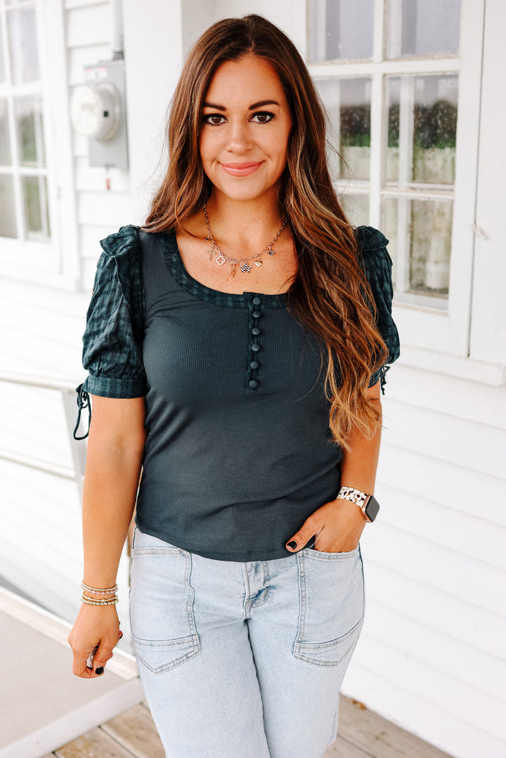 Lottie Embroidered Sleeve Top