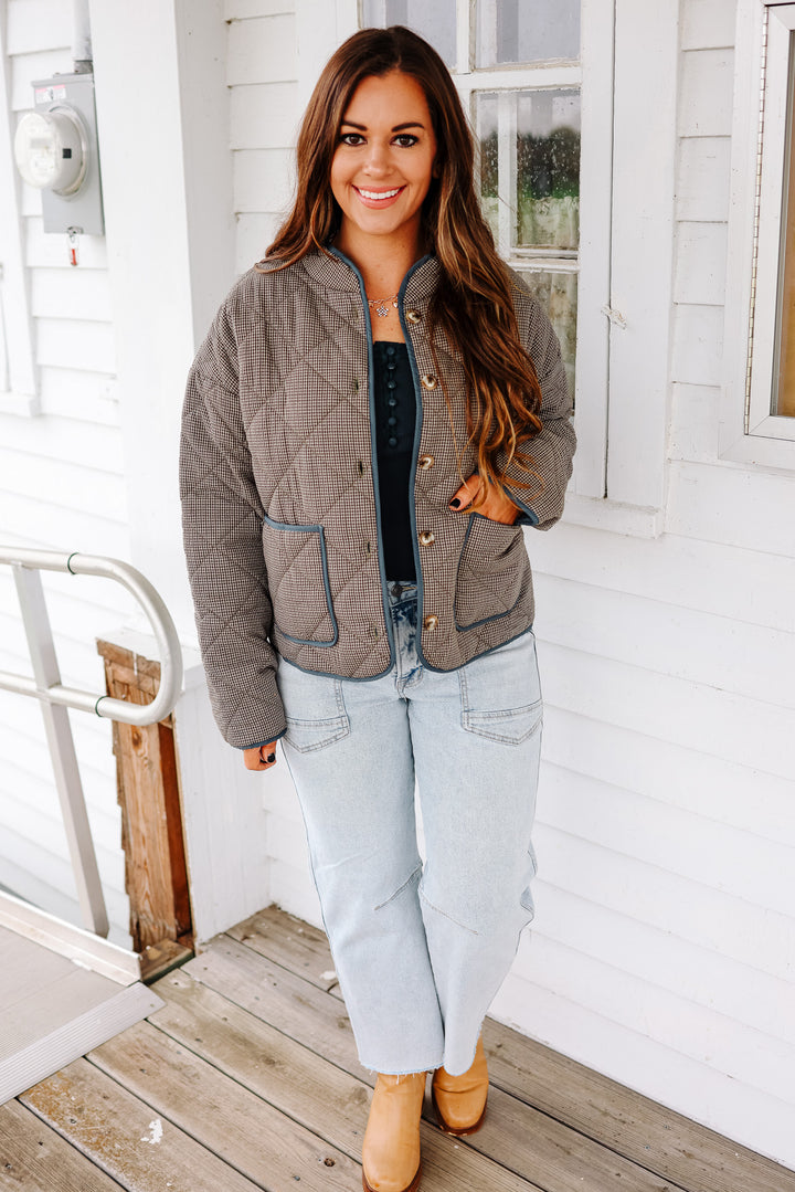 Lee Button Down Quilted Jacket - Olive