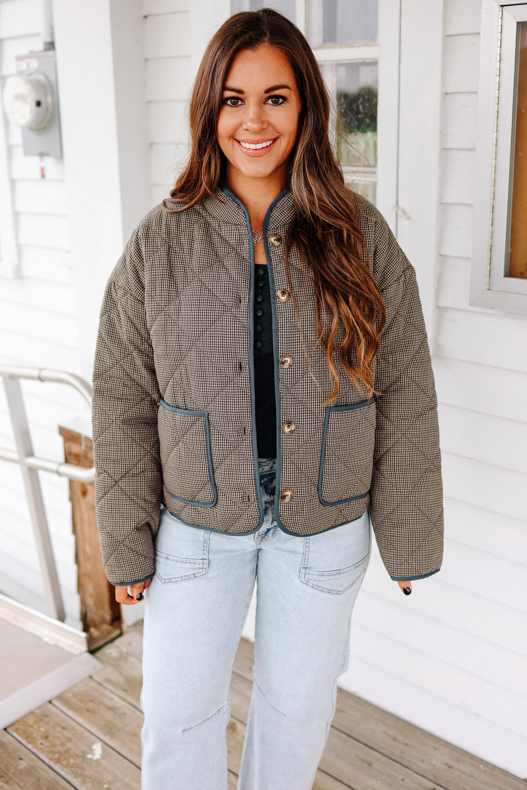 Lee Button Down Quilted Jacket - Olive