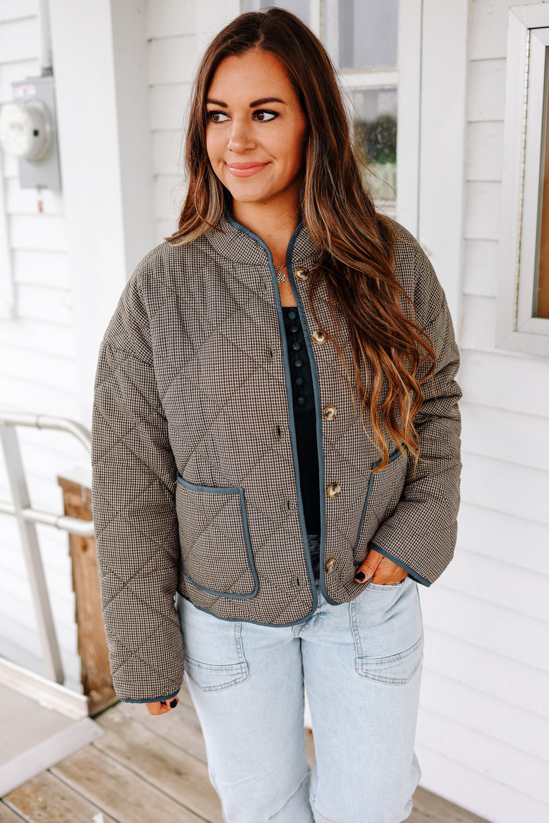 Lee Button Down Quilted Jacket - Olive