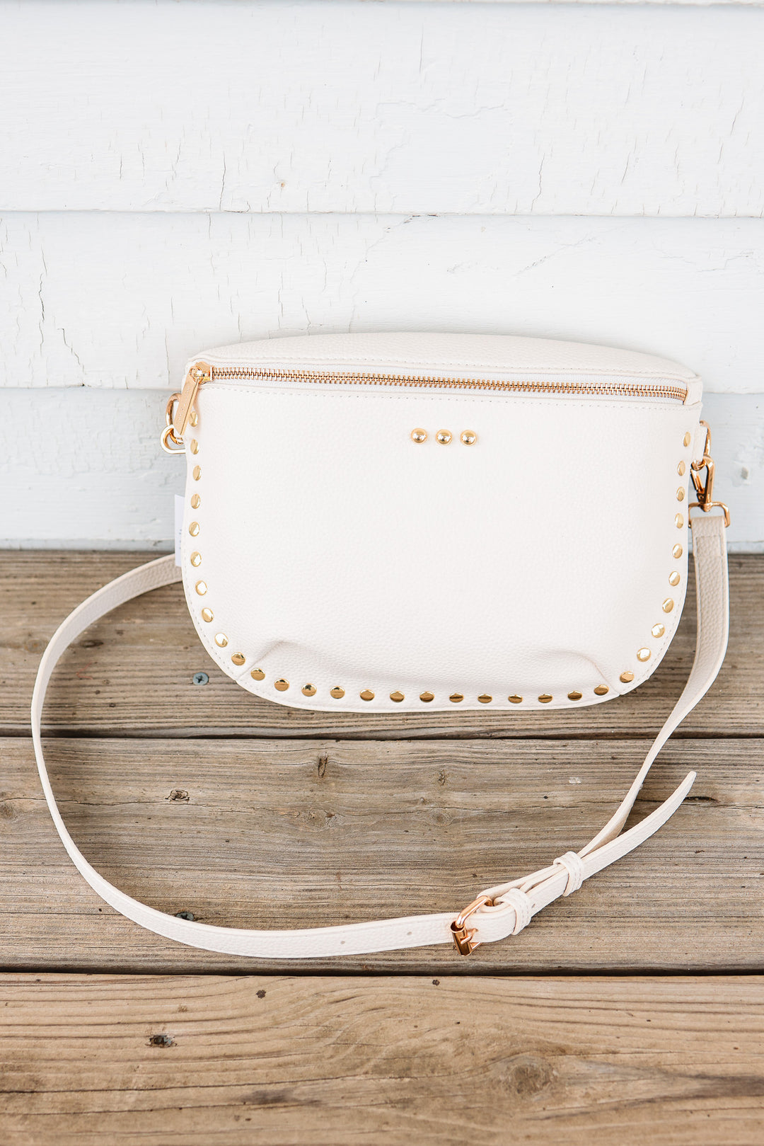 Sabrina Studded Bum Bag - Cream