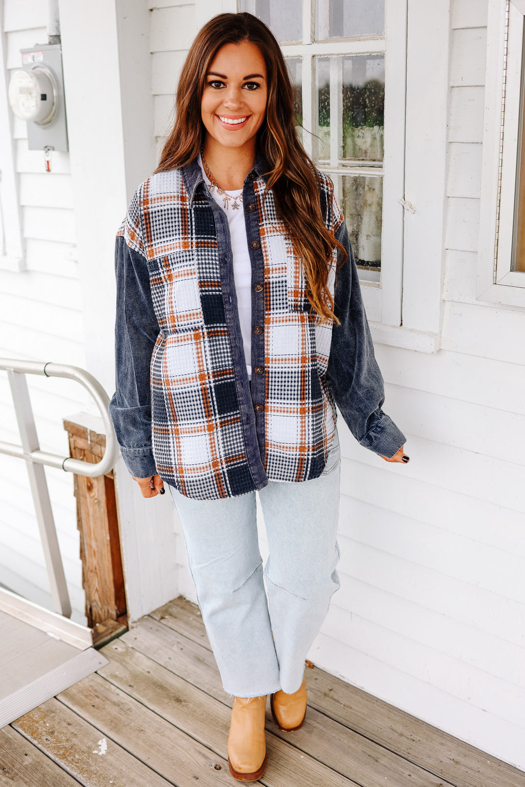 Barkly Waffled Corduroy Mix Shacket