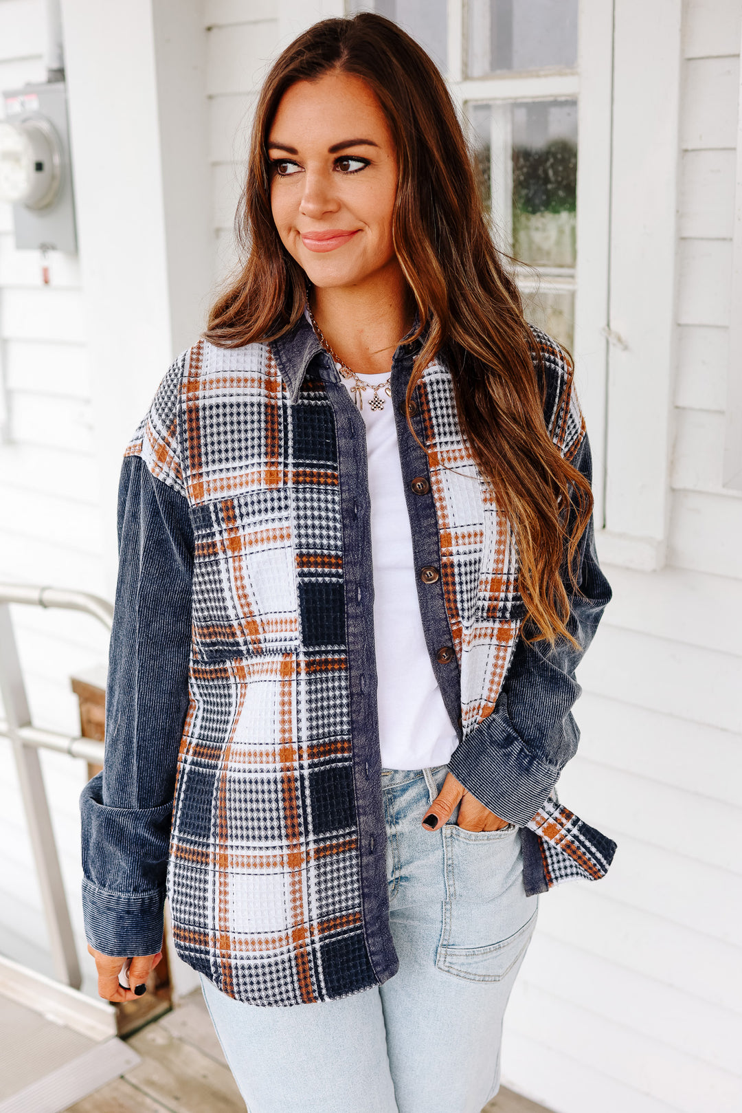 Barkly Waffled Corduroy Mix Shacket