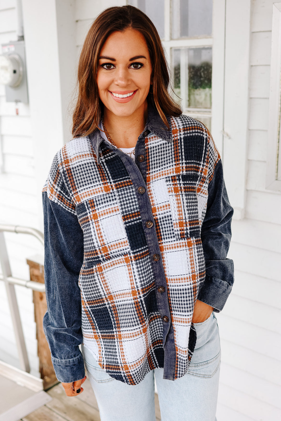 Barkly Waffled Corduroy Mix Shacket